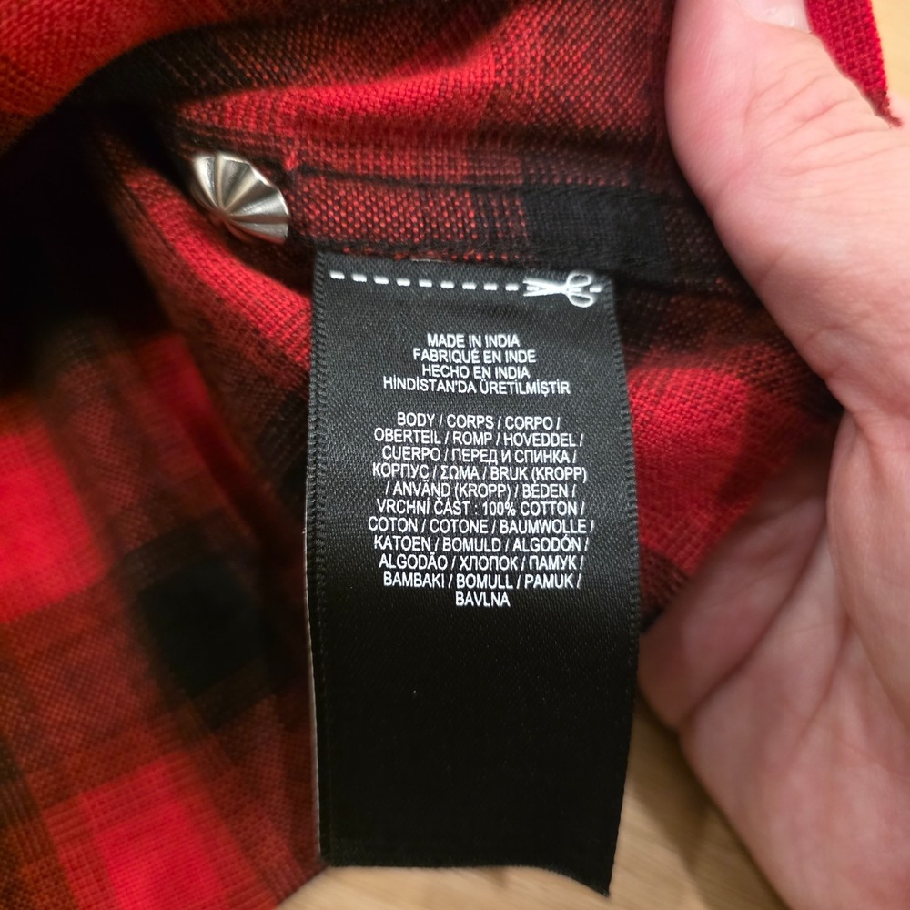 RRL Ralph Lauren Plaid Workshirt Mens XXL Western Sleeve & Hem Cut Distressed - Picture 8 of 16
